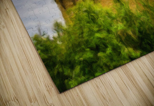 Oil painting of the 13th Century fortified manor house in Shrops Steve Heap puzzle