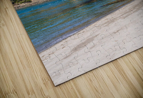 Turbulent water of Deception Pass under historic cantilevered br Steve Heap puzzle