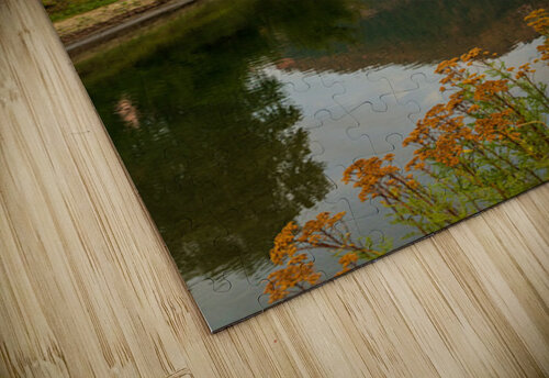 Alpine German apartment building relfects in River Wenatchee in  Steve Heap puzzle