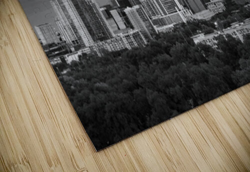 Monochrome view of harvest moon in the Austin skyline Steve Heap puzzle
