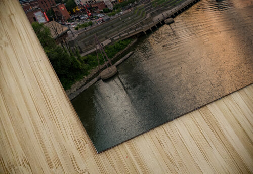 Skyline of Nashville in Tennessee during dramatic sunset over the river Steve Heap puzzle