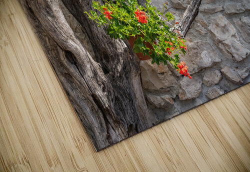 Red flowers in artistic flower arrangement with cartwheel Steve Heap puzzle