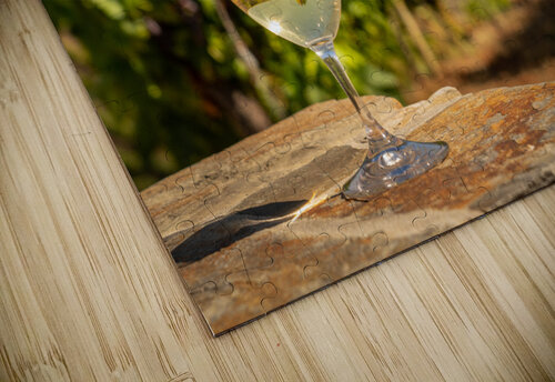 Glass of white wine in vineyard Steve Heap puzzle