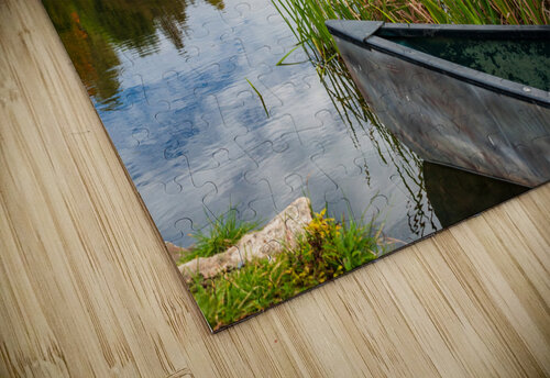 Canoe ready to launch in Silver Lake Vermont Steve Heap puzzle
