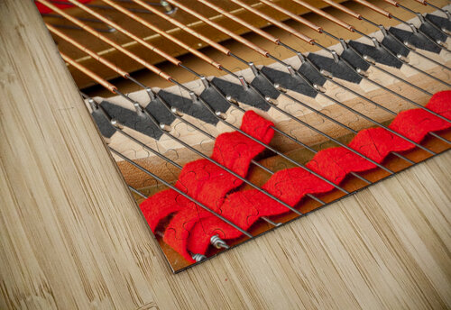 Interior of grand piano with strings Steve Heap puzzle