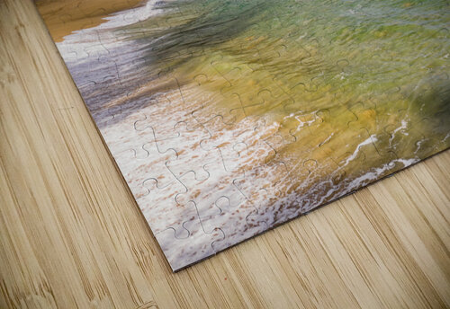 Aerial drone shot of Lumahai Beach on the north shore of Kauai i Steve Heap puzzle