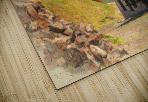 Oil painting of cobbled street in Colonia del Sacramento Steve Heap puzzle