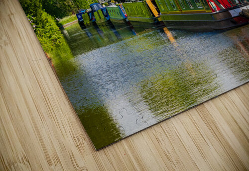 Colorful canal narrowboats in Ellesmere in Shropshire Steve Heap puzzle
