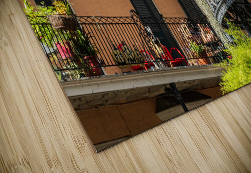 Traditional wrought iron balcony on brick New Orleans house Steve Heap puzzle