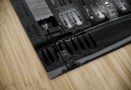 Woodburn Hall at West Virginia University in monochrome Steve Heap puzzle
