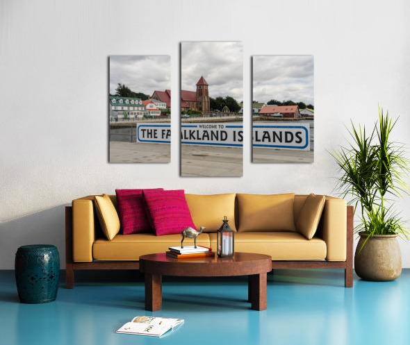 Welcome to Falklands sign in Stanley Falkland Islands Canvas print