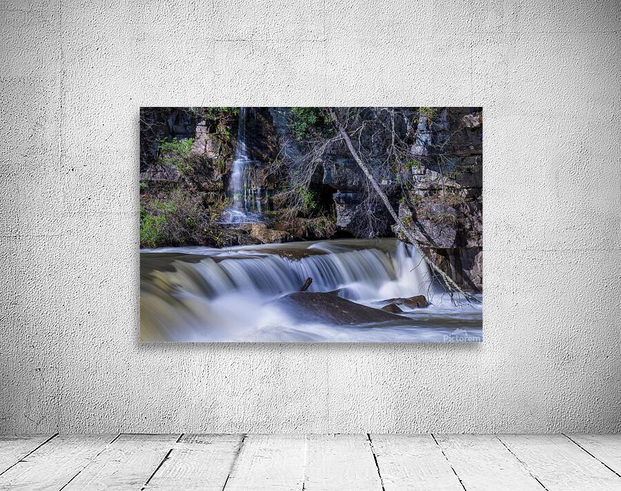 Small waterfall by Valley Falls on a bright spring morning Wall Preview