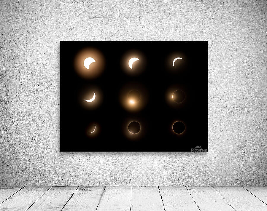 Composite of the stages of 2024 solar eclipse Wall Preview
