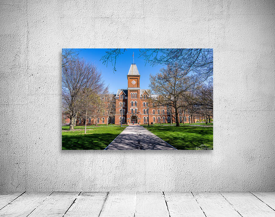 Facade of iconic University Hall on the Oval at OSU in Columbus  Wall Preview