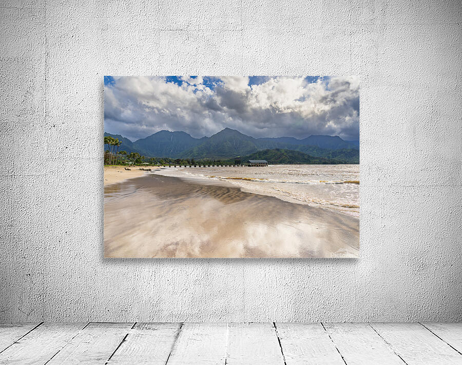 Hanalei pier and bay after heavy rain in the mountains Wall Preview