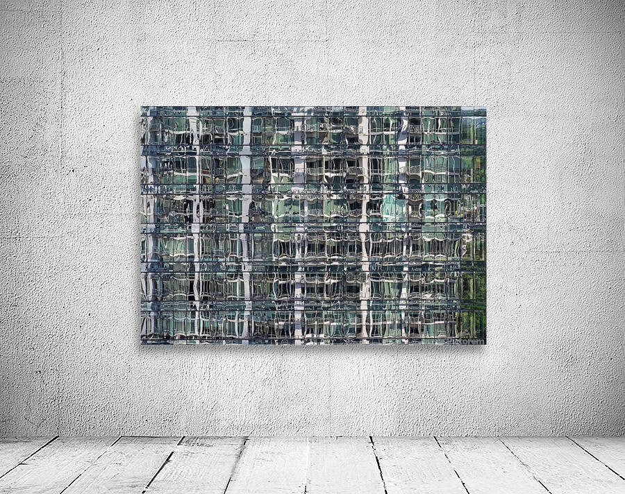 Reflections of condominium tower in windows of apartment buildin Wall Preview