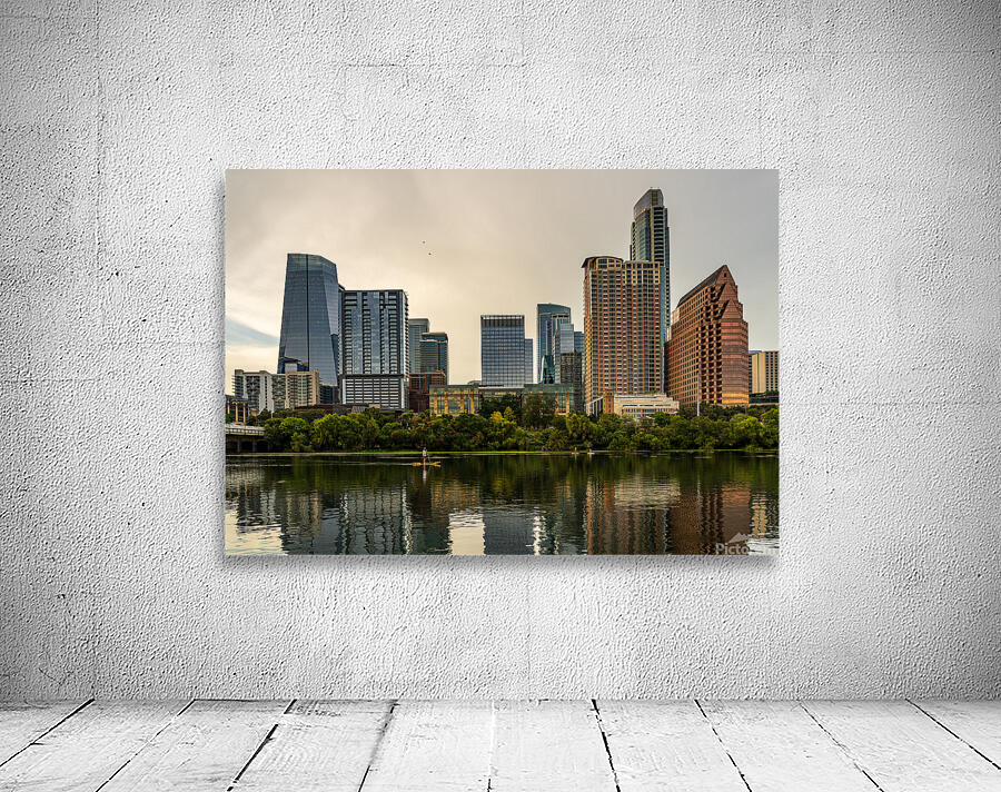 Water level view of the city skyline of Austin Texas in summer 2 Wall Preview