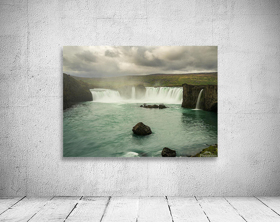 Godafoss or Waterfall of the Gods near Akureyri in Northern Ice Wall Preview