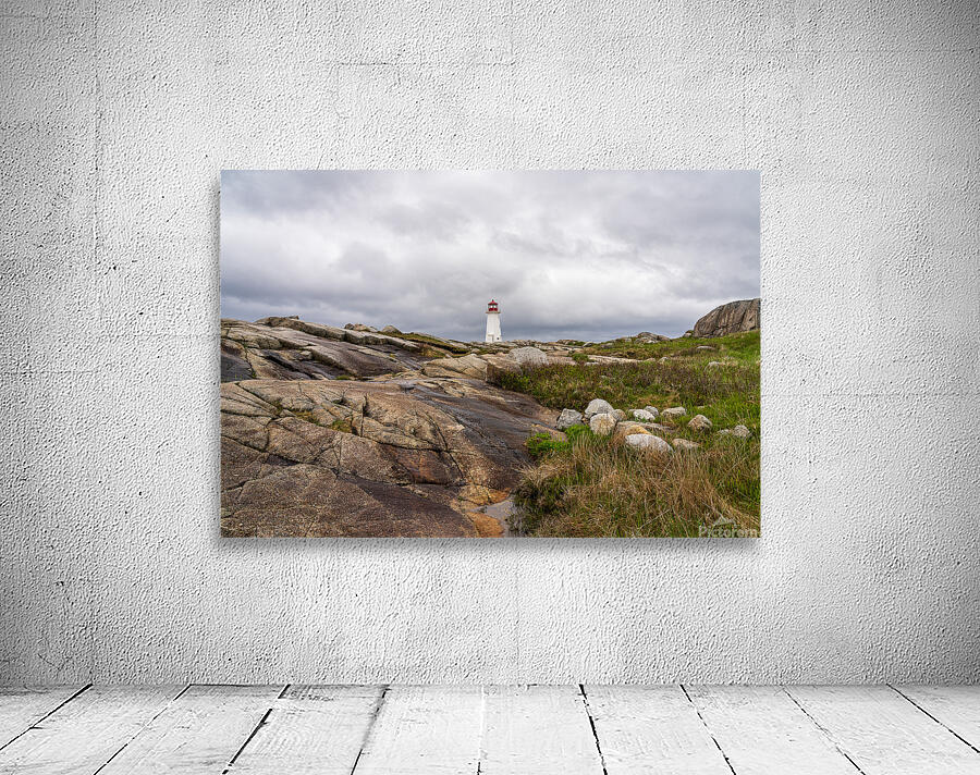Famous Peggys Cove lightouse near Halifax in Nova Scotia Canada Wall Preview