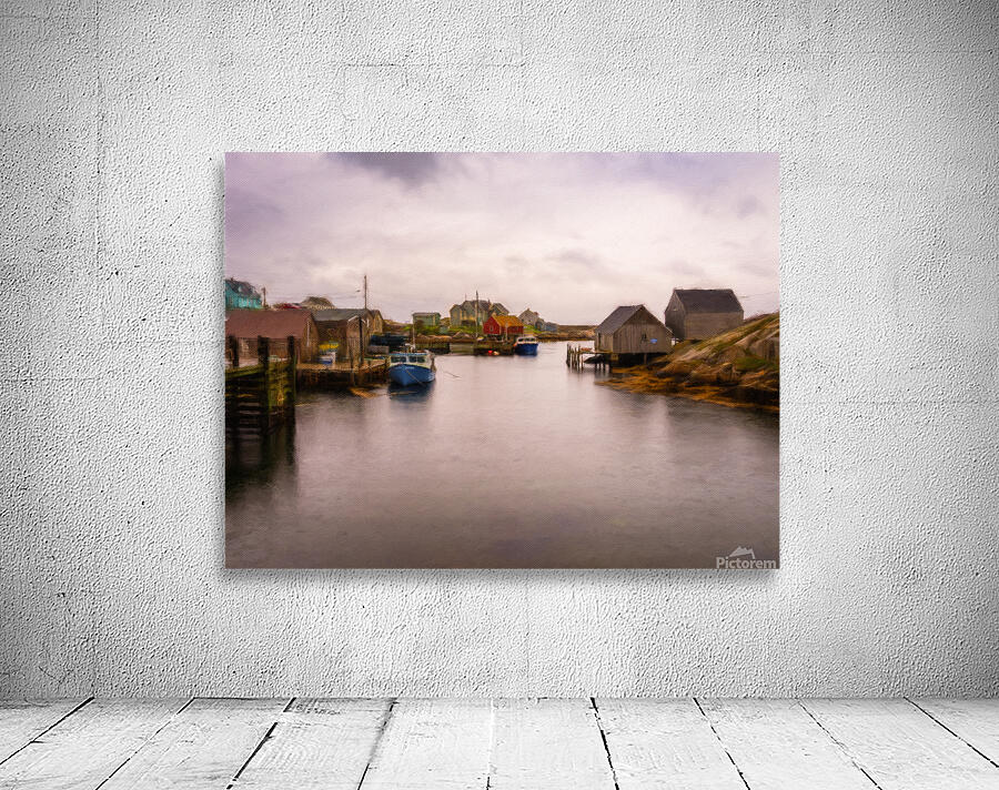 Digital painting at Peggys Cove near Halifax in Nova Scotia Can Wall Preview