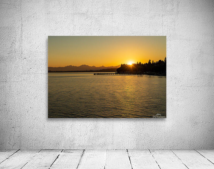 Sunrise seen from Mukilteo to Clinton Ferry to Whidbey Island Wall Preview
