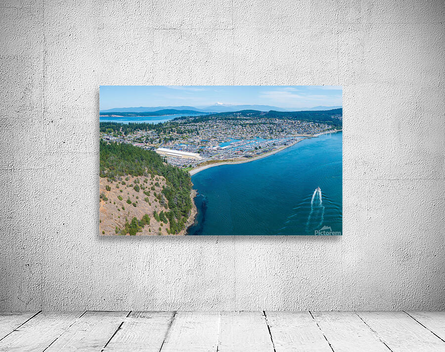 Aerial overview of Anacortes on Fidalgo Island in Washington State Wall Preview