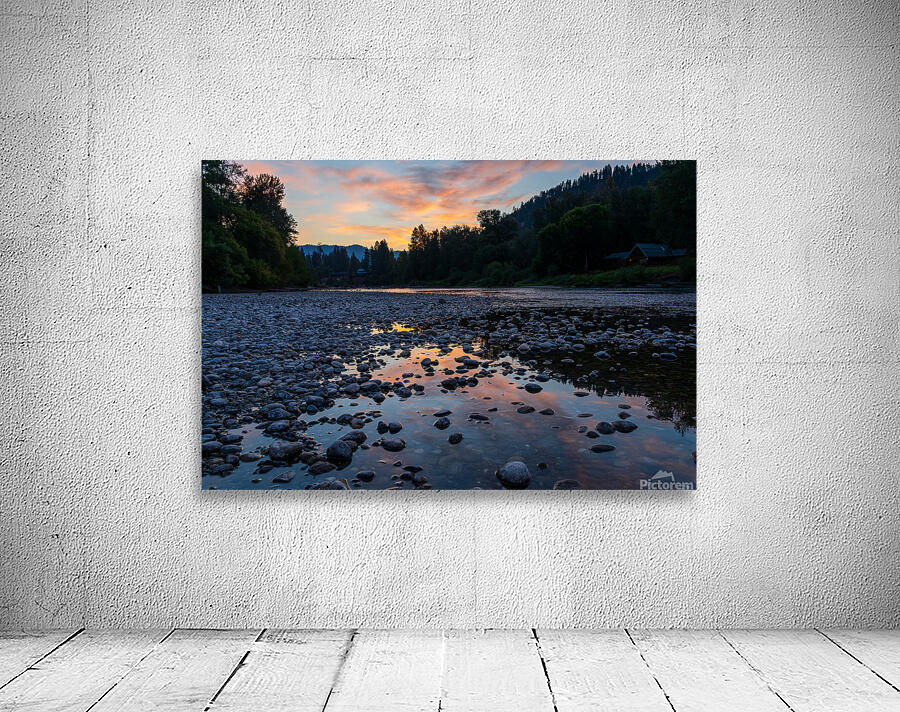 Sunrise over Wenatchee River in Leavenworth Washington State Wall Preview