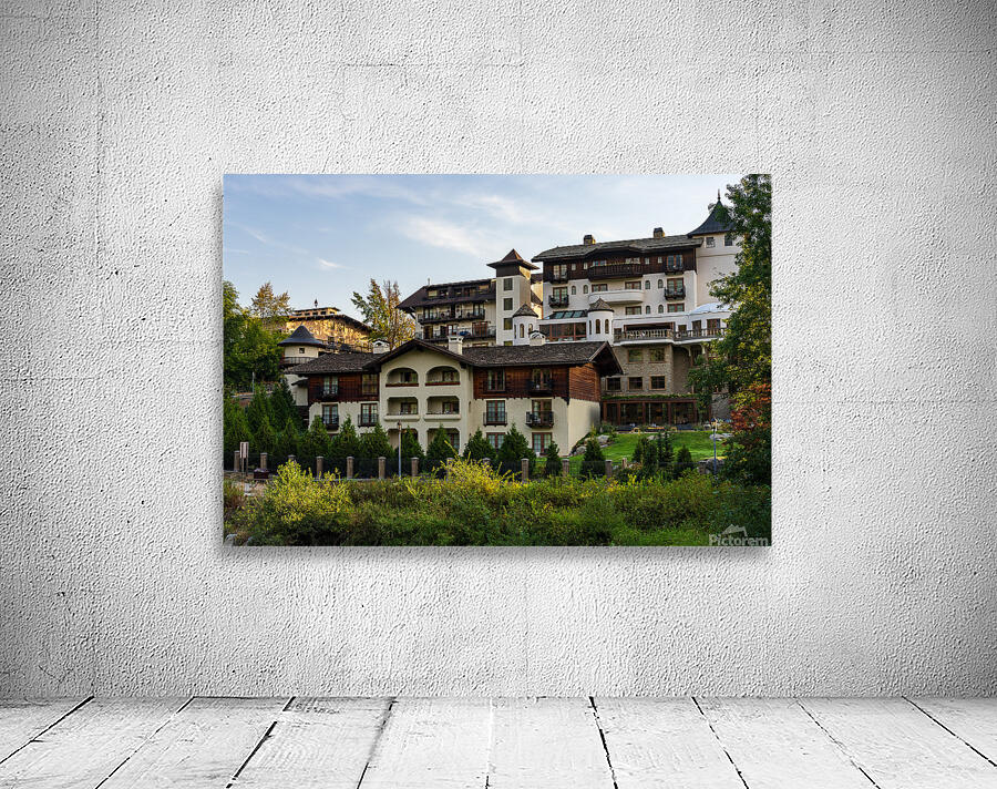 Posthotel by River Wenatchee in Alpine German town of Leavenwort Wall Preview