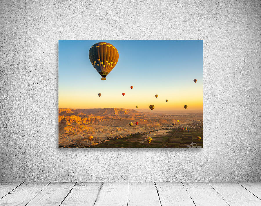 Hot air balloons in sunrise flight over Valley of the Kings in L Wall Preview