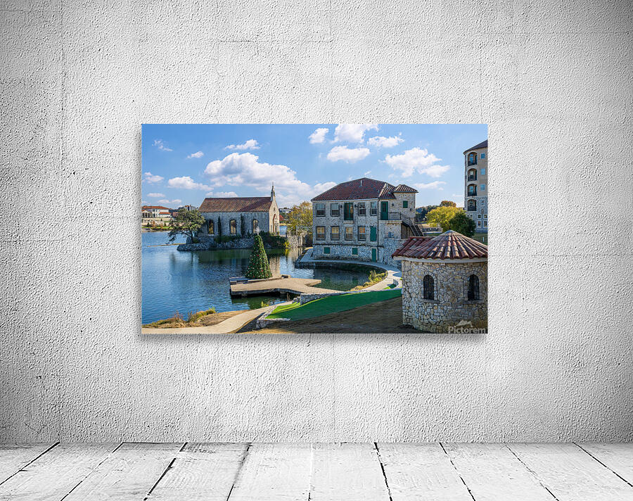 Clear December day in Adriatica Village McKinney Texas a plann Wall Preview