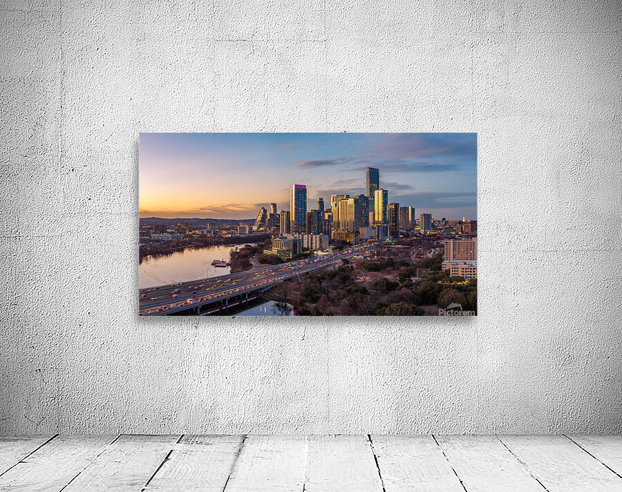 Dusk downtown skyline of Austin Texas 2026 Wall Preview
