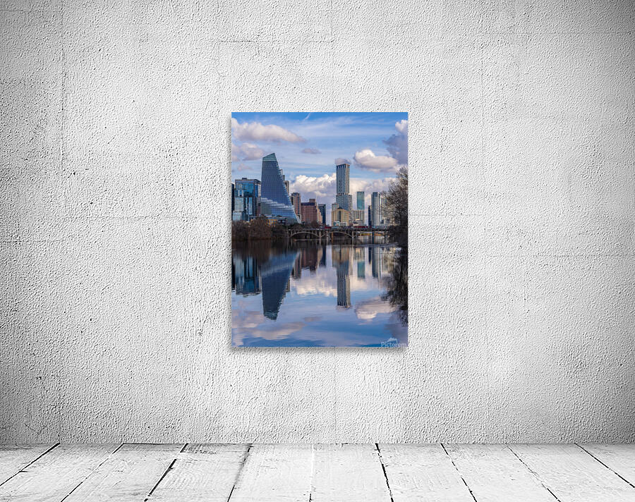 Vertical Portrait of Austin Skyline with the Sail and Waterline  Wall Preview