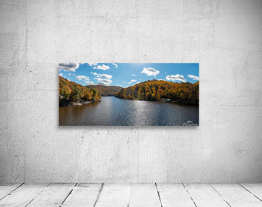 Panorama of the Cheat river entering the lake Wall Preview