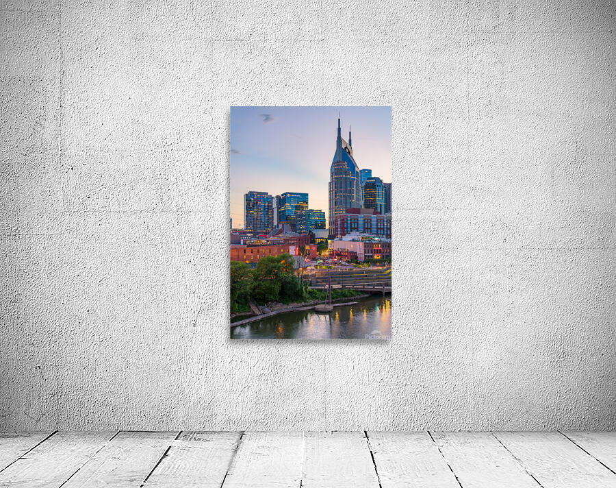 Skyline of Nashville in the evening Wall Preview