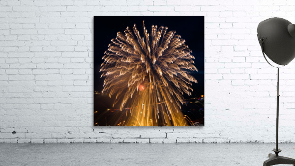 Abstract image of  fireworks over Pittsburgh Wall Preview