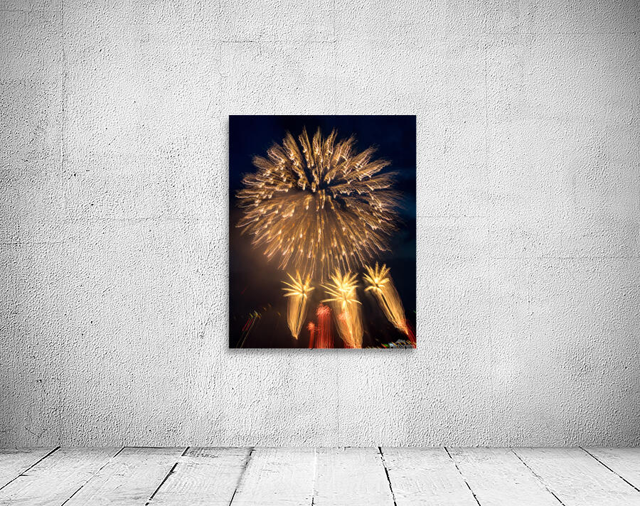 Abstract fireworks over Pittsburgh Wall Preview