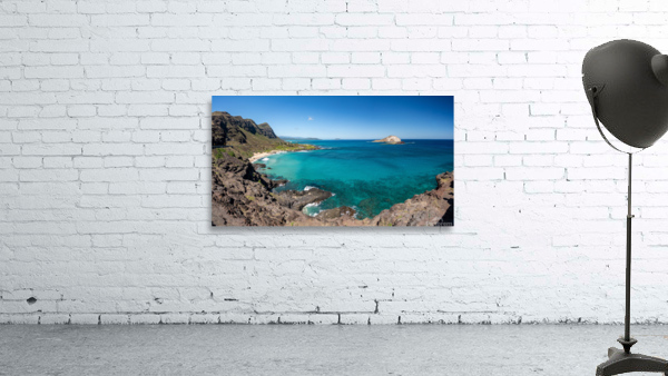 Coastline of East Oahu over Makapuu Beach with Rabbit island Wall Preview