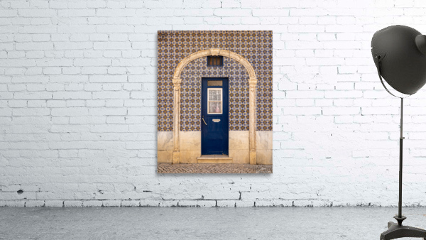 Blue door in ceramic tiled home in Lisbon Wall Preview