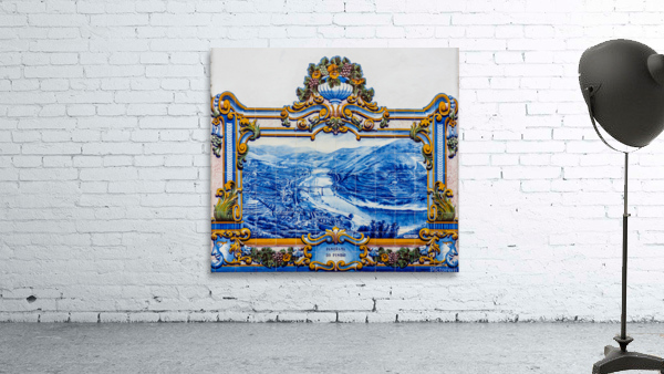 Detail of Ceramic tiles at Pinhao station in Portugal Wall Preview