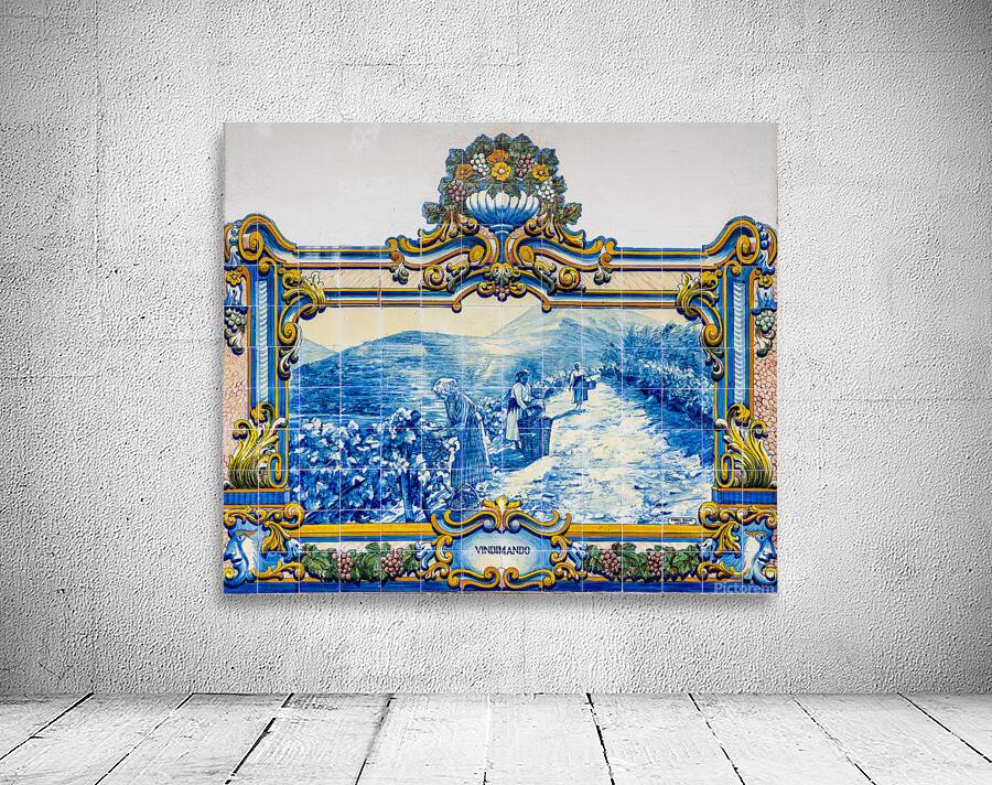 Ceramic tiles at Pinhao station in Portugal Wall Preview