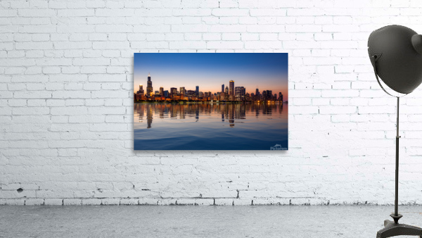 Chicago Skyline at sunset from the Observatory Wall Preview