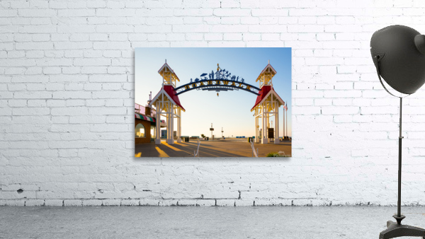 Famous sign above Ocean City boardwalk at sunrise Wall Preview