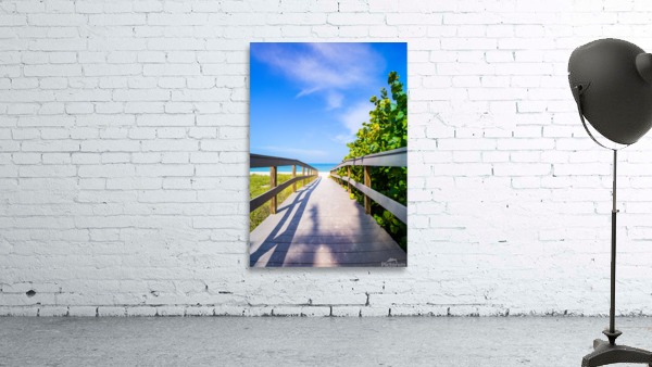 Boardwalk among sea oats to beach in Florida Wall Preview