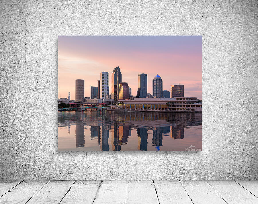 City skyline of Tampa Florida at sunset Wall Preview