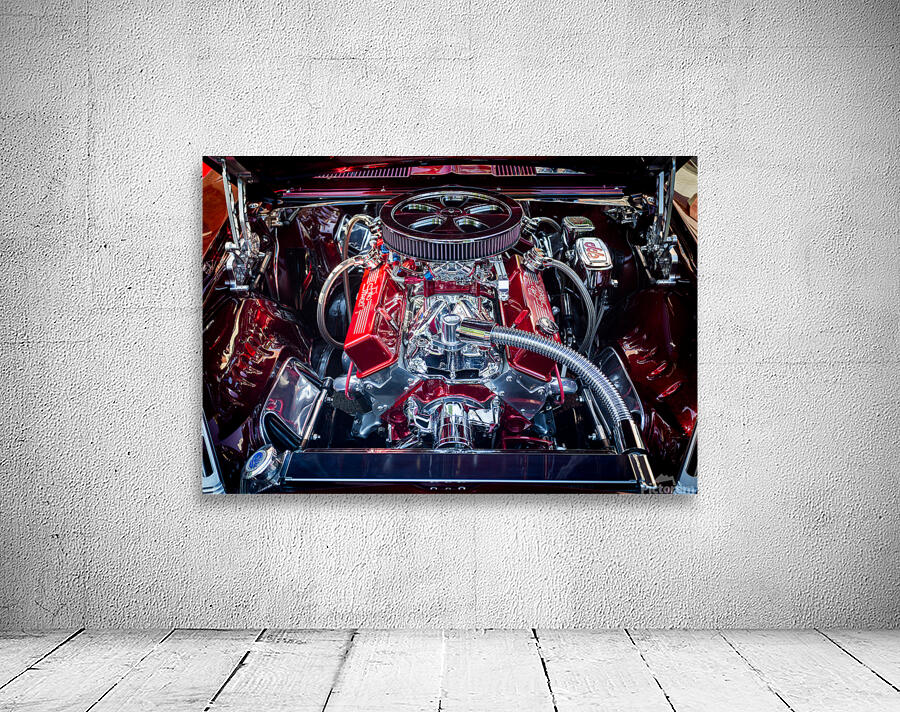 Engine compartment of chromed Camaro Wall Preview