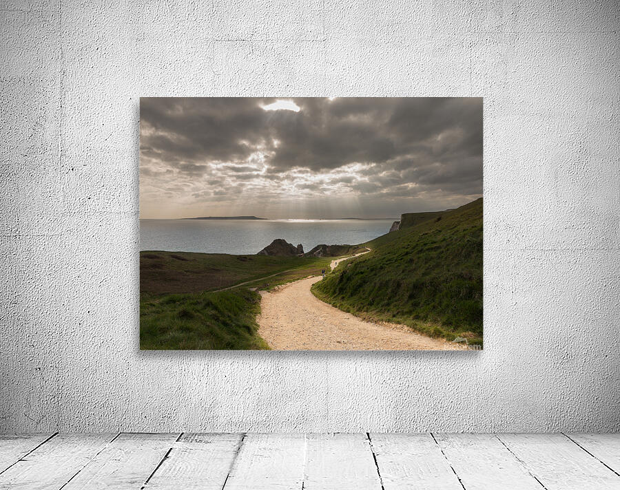 Pathway to the sunlight by ocean Wall Preview