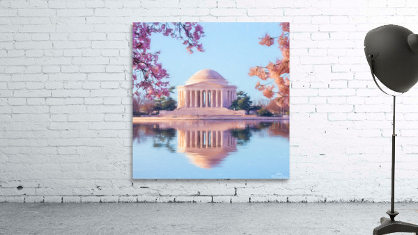 Beautiful early morning Jefferson Memorial cherry blossoms Wall Preview