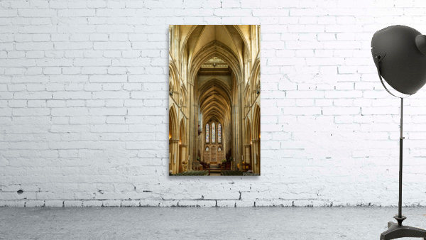 Interior aisle to altar in Truro cathedral in Cornwall Wall Preview