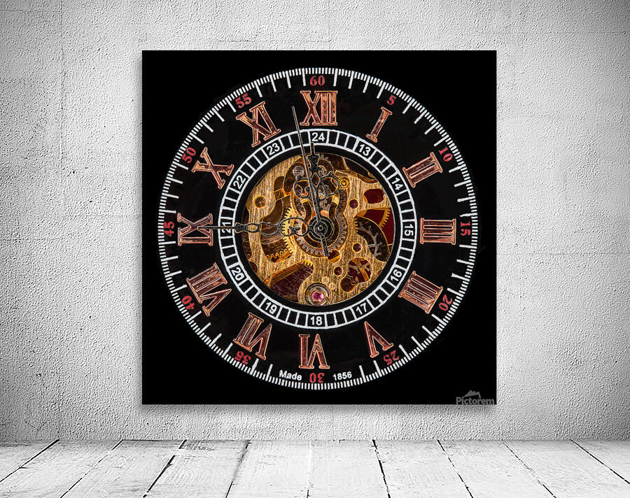Interior face of antique hand wound watch Wall Preview