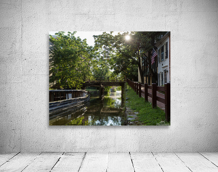Wooden bridge on the old canal in Georgetown Washington DC Wall Preview